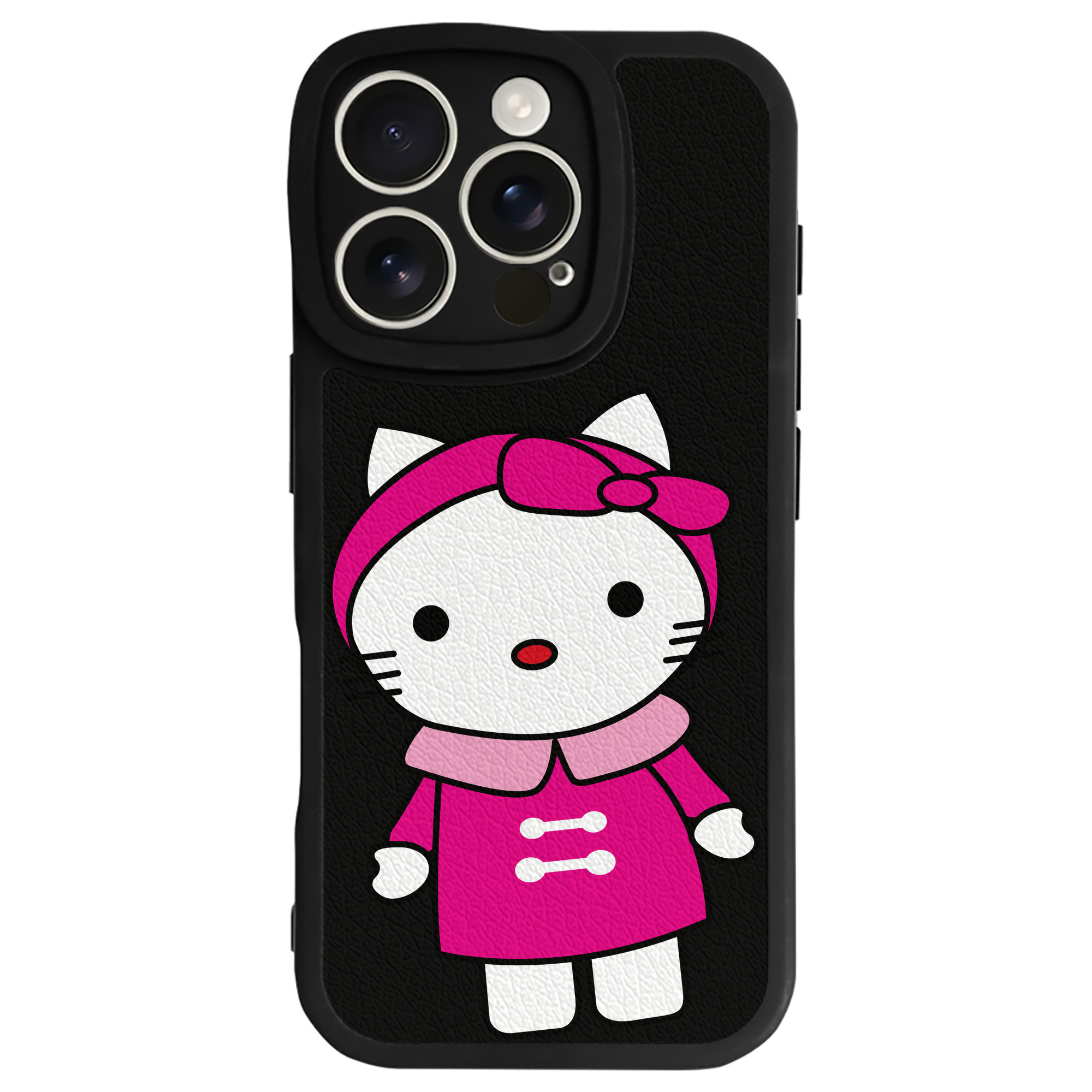 （画像用） Hello Kitty ハローキティ 【iPhone 16シリーズ対応】シリコンスマホケース（レザー調） 材質：シリコン